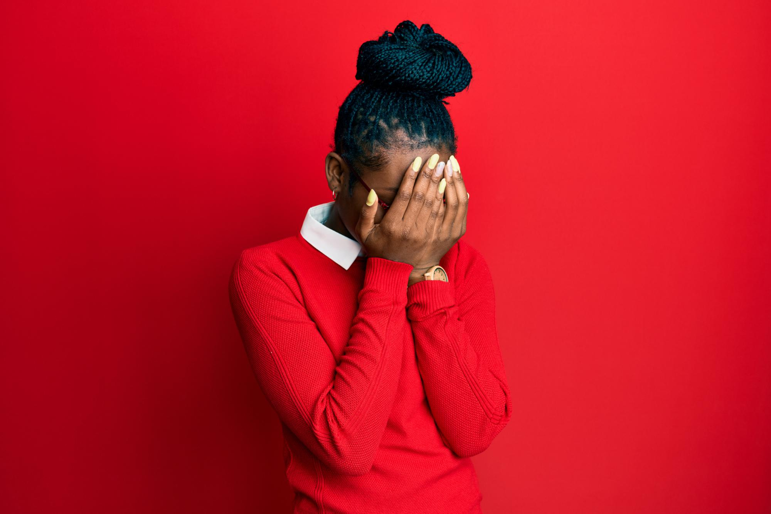 Person struggling with mental health stigma